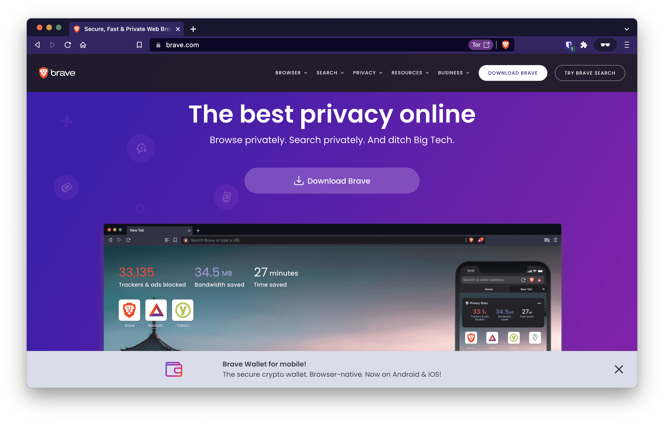Brave Browser with Brave Wallet